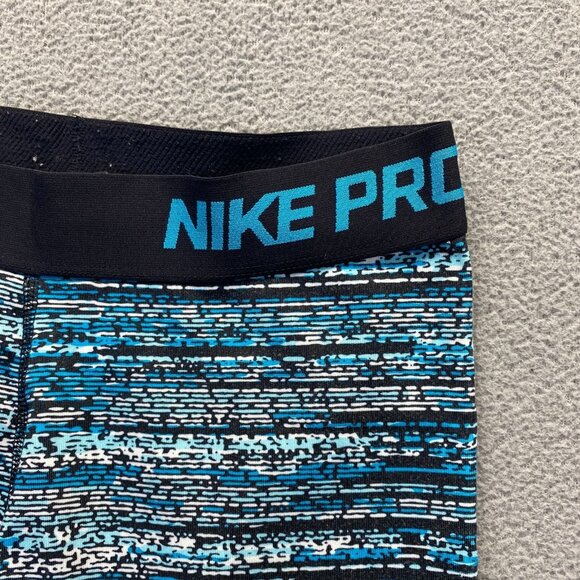 Nike pro Womens leggings printed black blue skinny athletic size small - Picture 10 of 10